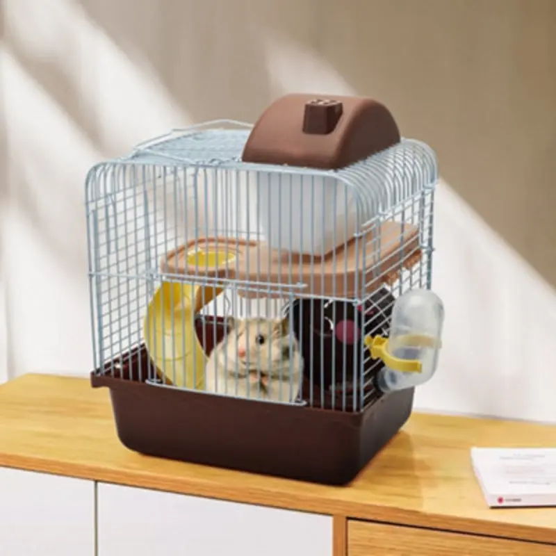 Darphe Portable Hamster Cage With Slide, Running Wheel, Feeding Bowl And Water Bottle