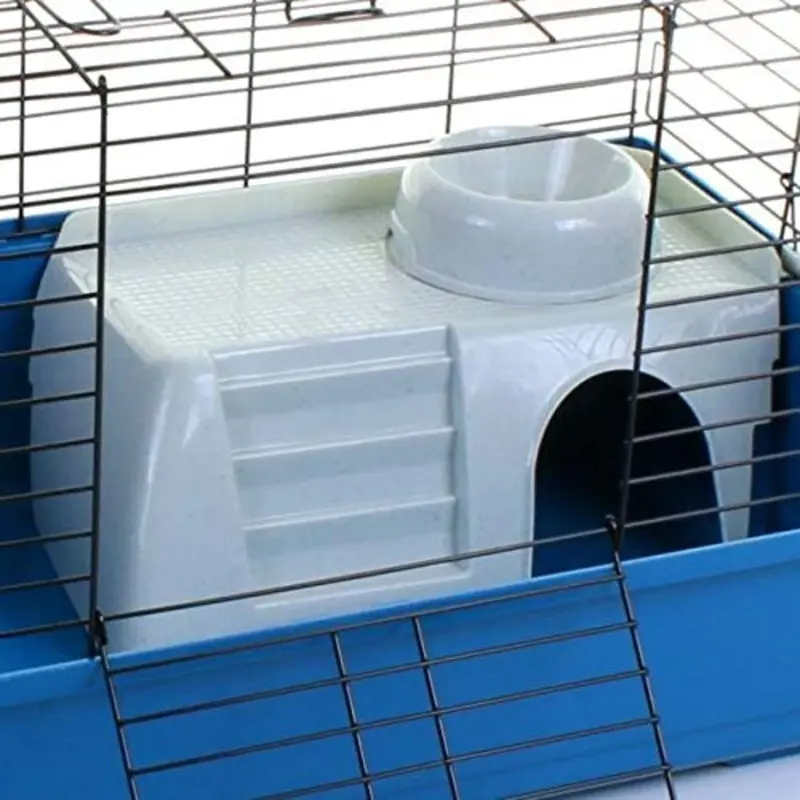Marko White Rabbit & Guinea Pig Cage & Hutch - Indoor Pet House With Water Bottle & Bowl