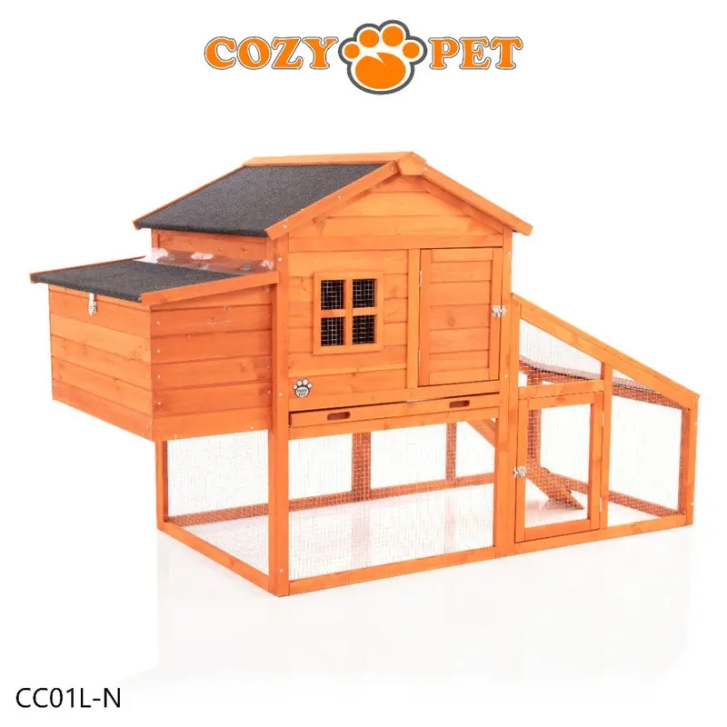 New Cozy Pet Chicken Coop Hen House Poultry Ark Rabbit Hutch Run Cc01l-N Large