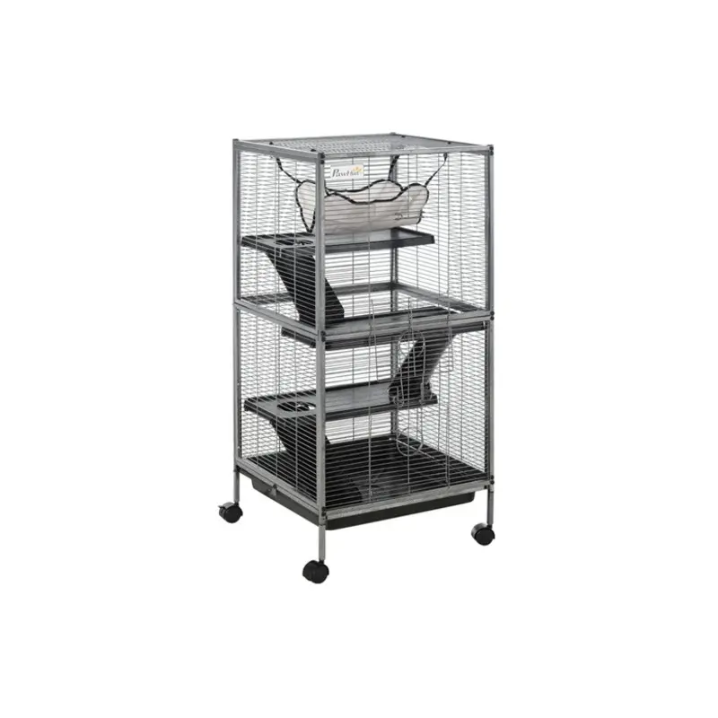 Pawhut Deluxe Mobile Chinchilla Cage | Wowcher