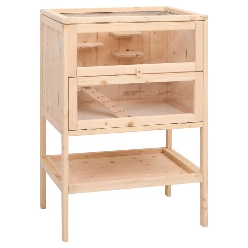 Berkfield Home Unisex Brown Hamster Cage 55X40x80 Cm Solid Wood Fir