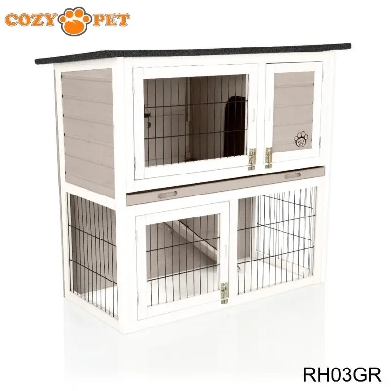 Cozy Pet Grey Rabbit Hutch Guinea Pig Hutches Run Ferret Runs Rh03gr 3Ft
