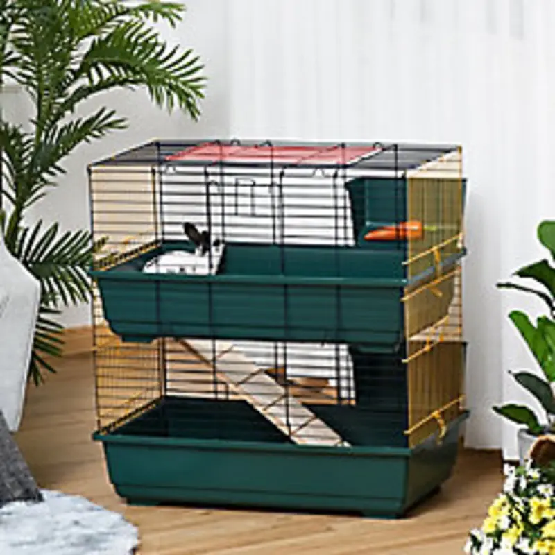 Pawhut Small Animal Cage D51-204 820 X 800 X 440 Mm Multicolour