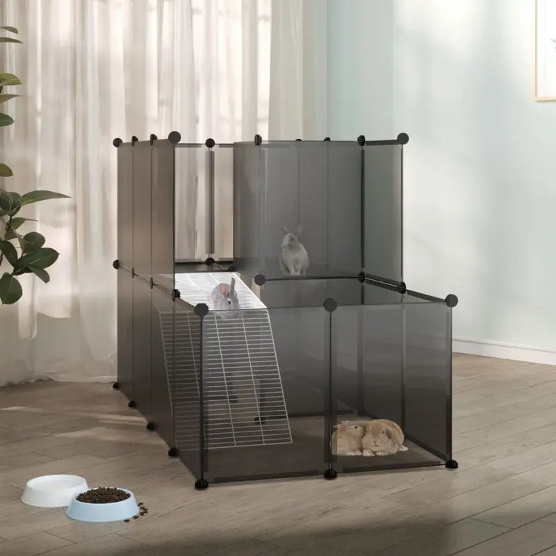 Berkfield Home Unisex Black Small Animal Cage 142X74x93 Cm Pp And Steel