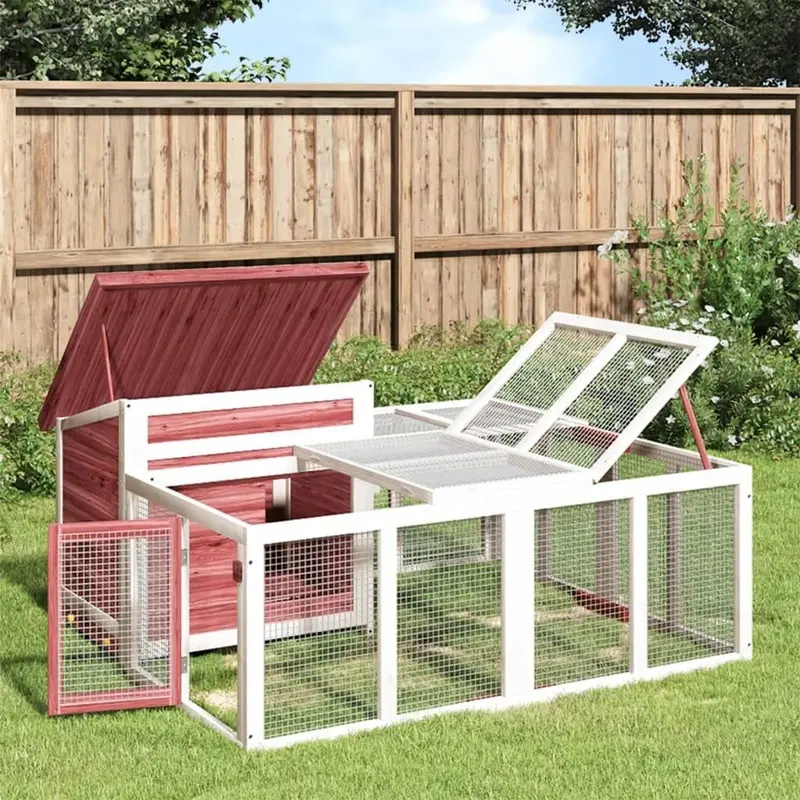 Berkfield Home Unisex Brown Rabbit Hutch Mocha 144X123x67.5 Cm Solid Wood Pine