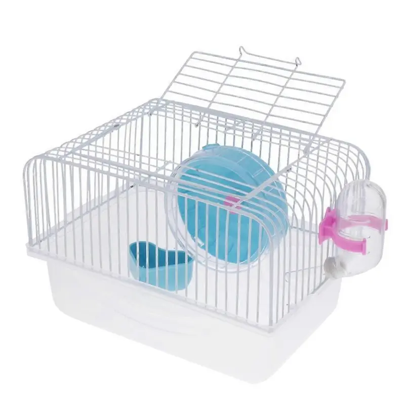 Blue Portable Pet Hamster Cage Guinea Pig Gerbils Mice House With Heel Small