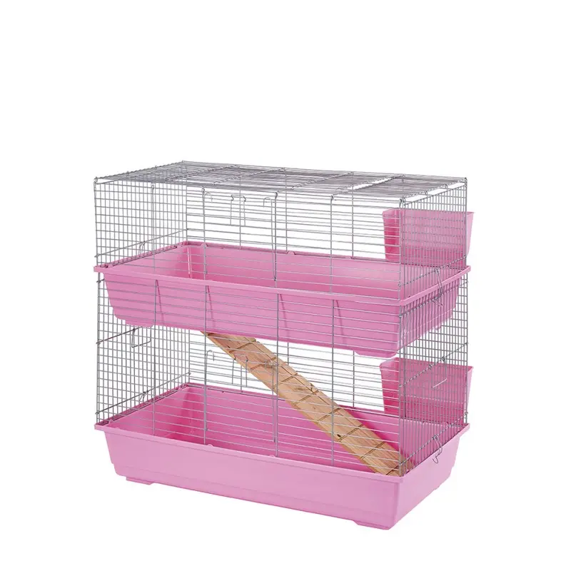 Little-Friends Pink Indoor Rabbit Cage 100Cm 2 Tiers Brand New - Pet Guinea Pig Small