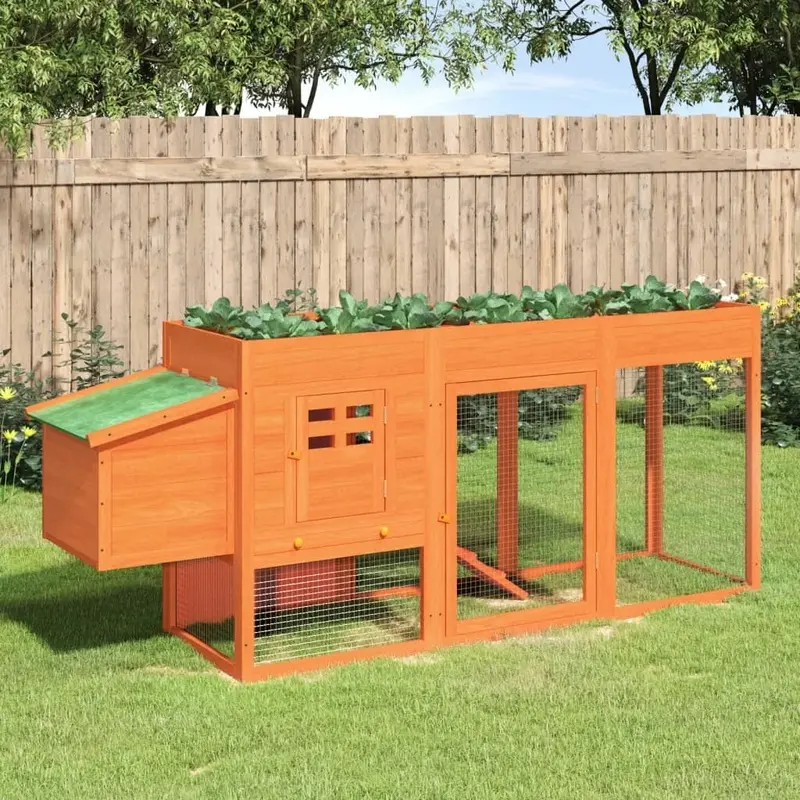 Berkfield Home Unisex Brown Chicken Coop 204X50x84 Cm Solid Wood Pine