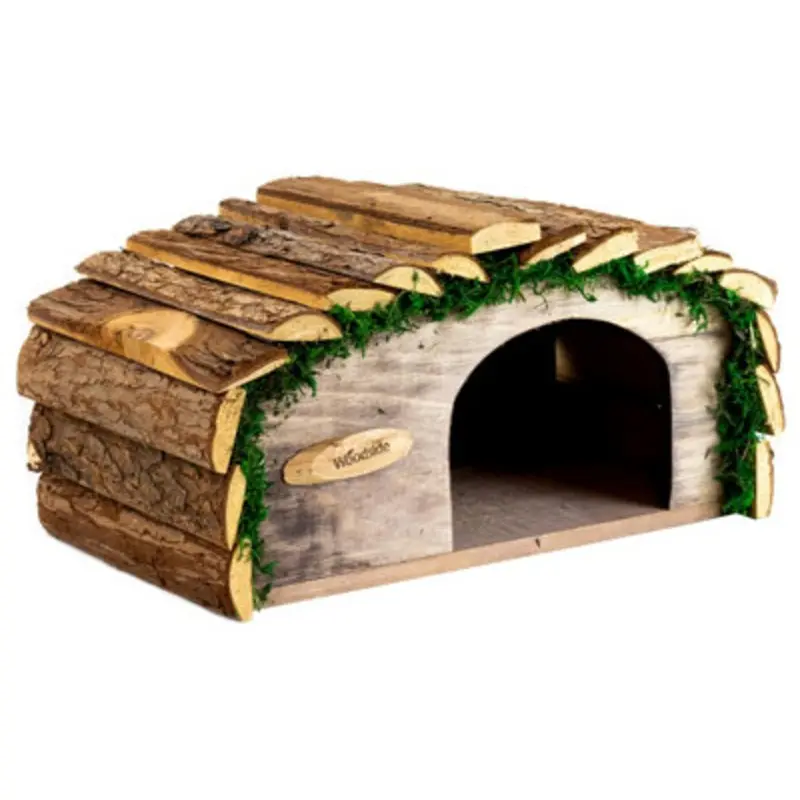 Woodside Hedgehog House With Bark Roof