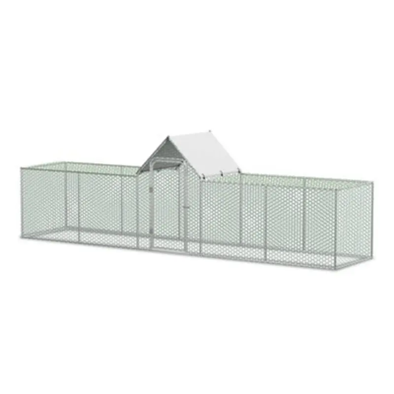 Thehotsale Metal Chicken Coop Run With Pe Tarpaulin 500Cm(W) X 100Cm(D) X 150Cm(H)