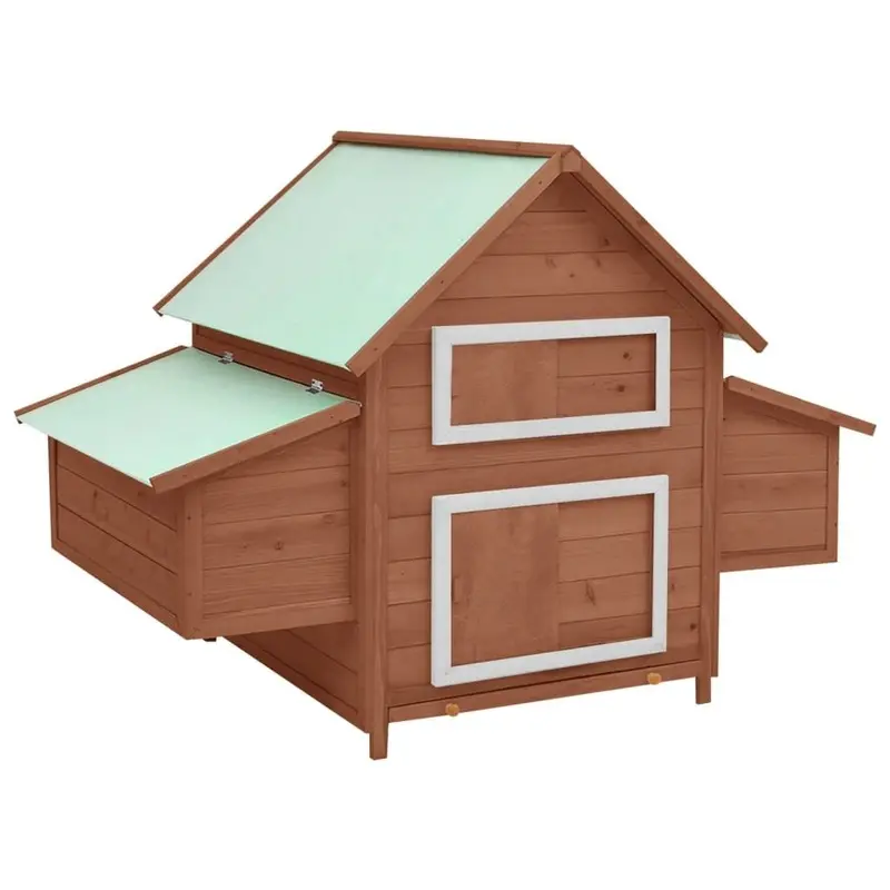 Berkfield Home Unisex Brown Chicken Coop Mocha And White 152X96x110 Cm Solid Firwood