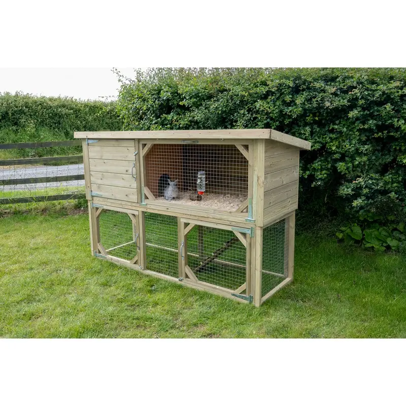 Forest Garden Wooden Two Tier Rabbit Hutch 6.5 X 2.5 Natural