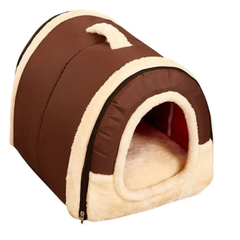Greenzech Brown (, 45X35x35cm) Pet House Bed For Animals Small