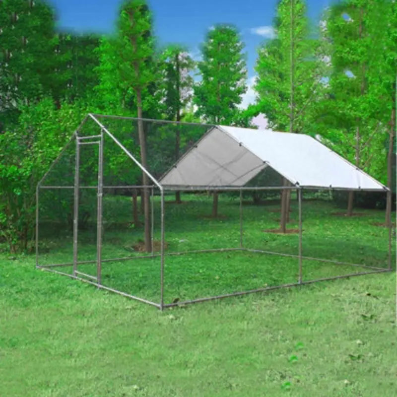 Foxhunter Chicken Run Cage Walk In Coop Poultry Hen Rabbit Kennel Hutch Metal 3X4x2m
