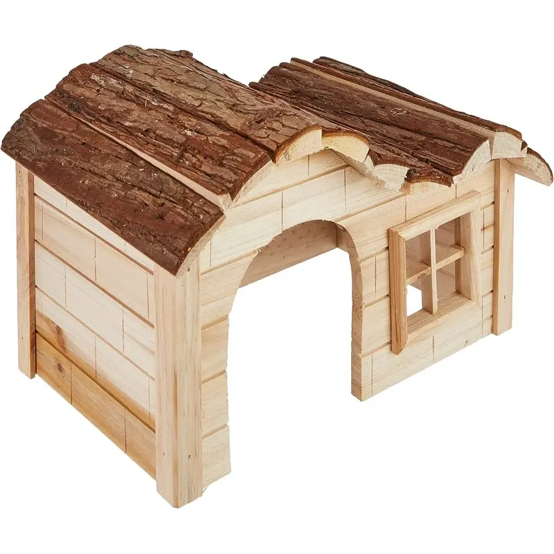 Kerbl Nature Plus House with Gently Curved Roof, Brown, 30 x 20 x 20 cm