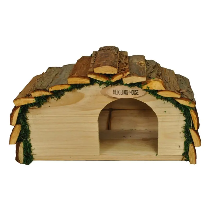 Selections Wooden Hedgehog House Hogitat With Bark Roof