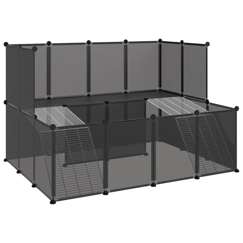 Vidaxl Black (Black) Animal Cage Pp And Steel Animal Supply House /Transparent Small