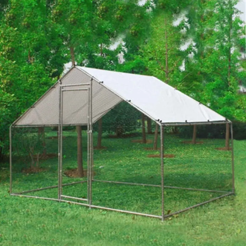 Foxhunter Chicken Run Cage Walk In Coop Poultry Hen Rabbit Kennel Hutch Metal 3X2x2m