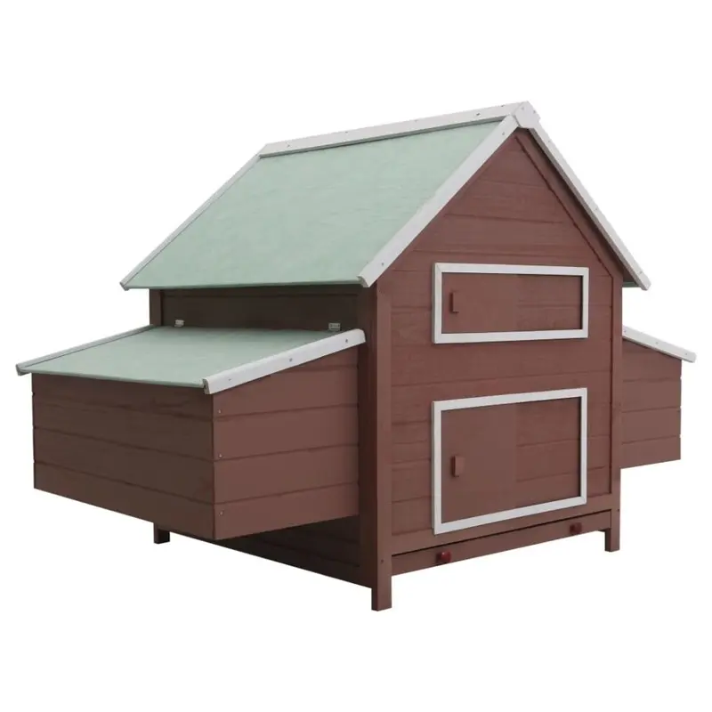 Vidaxl Brown Chicken Coop Wood Hen House Animal Habitat Cage Pet Carrier Small