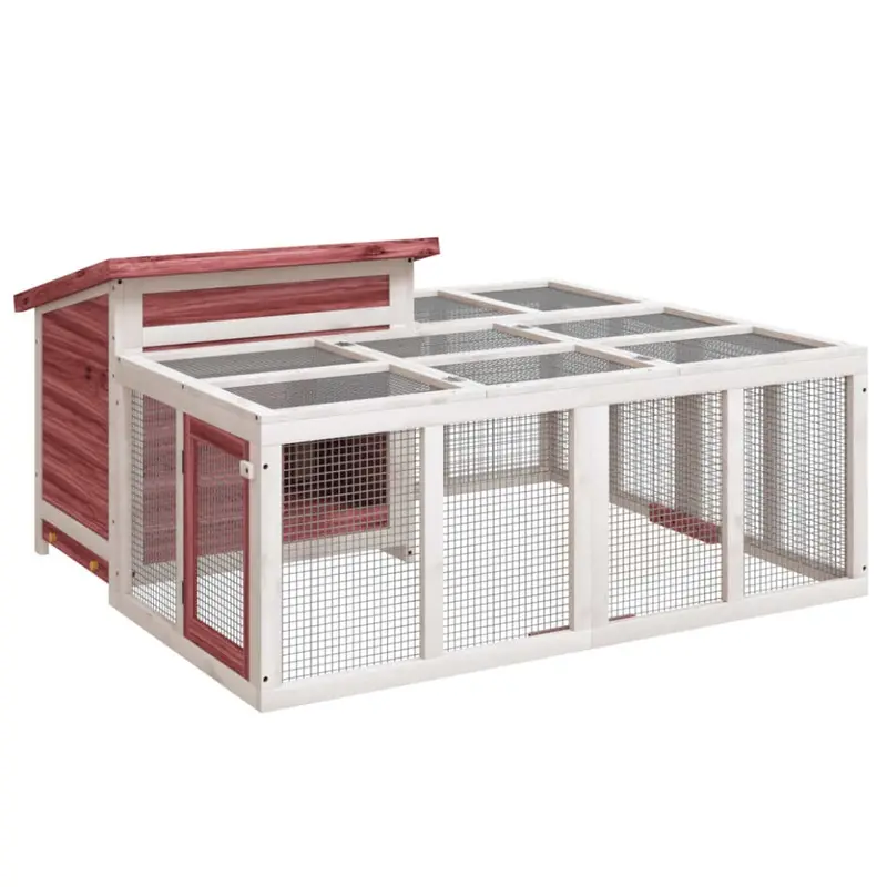 Vidaxl (Mocha) Rabbit Hutch Rabbit Run Bunny House Wooden Animal House Solid Wood Pine