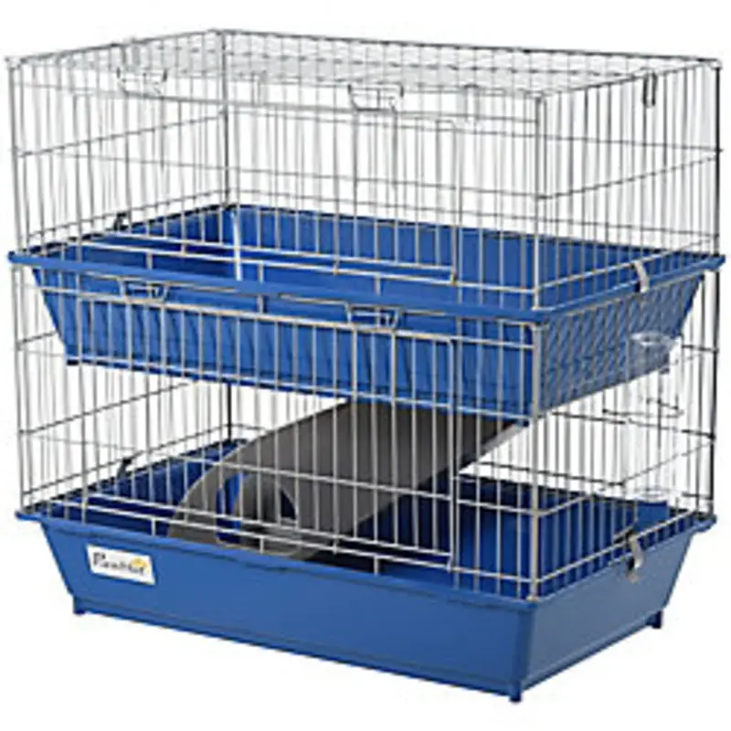 Pawhut Small Animal Cage Blue, Grey 440 Mm X 720 Mm X 670 Mm