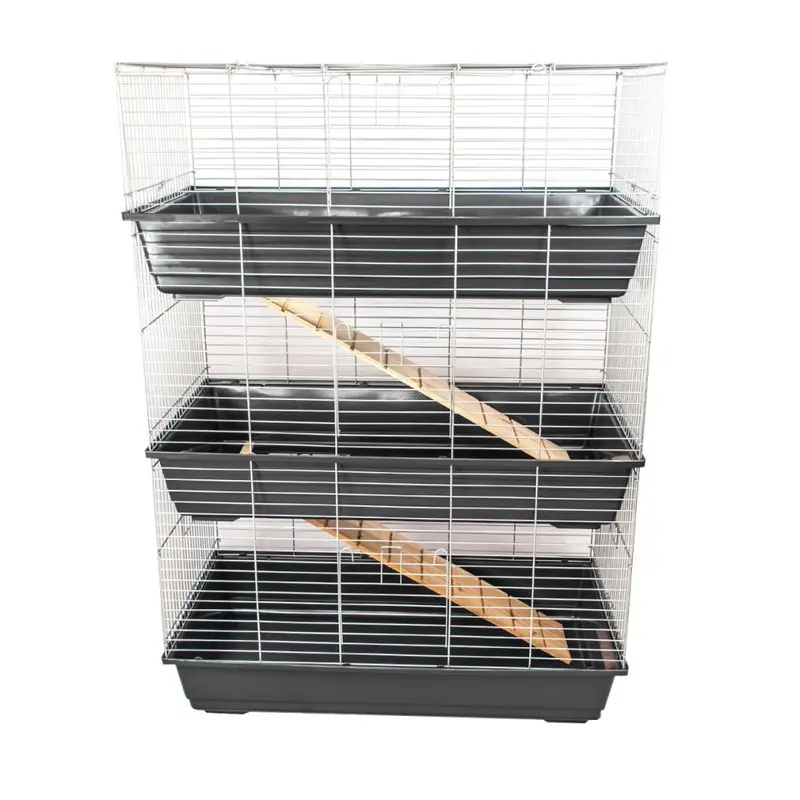 Kct Dark/Grey Triple Level Indoor Rabbit Animal Bunny Run Pet Cage 100Cm