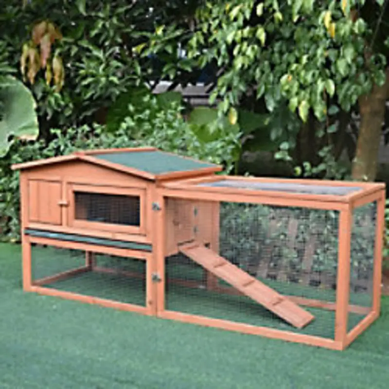 Pawhut Rabbit Hutch D2-0014 158 L X 58 W X 68 H Cm