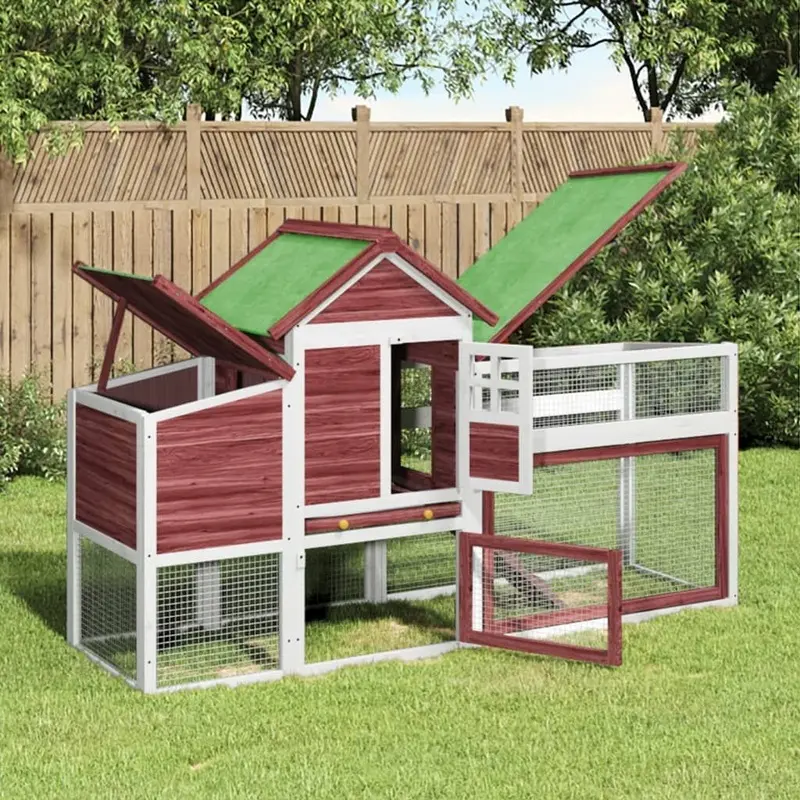 Berkfield Home Unisex Brown Chicken Coop Mocha 186.5X58.5x113 Cm Solid Wood Pine