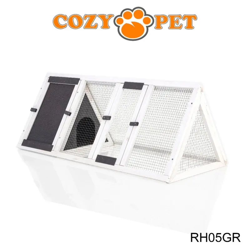 New Cozy Pet Triangular Rabbit Hutch Guinea Pig Hutches Ferret Runs Grey Rh05gr