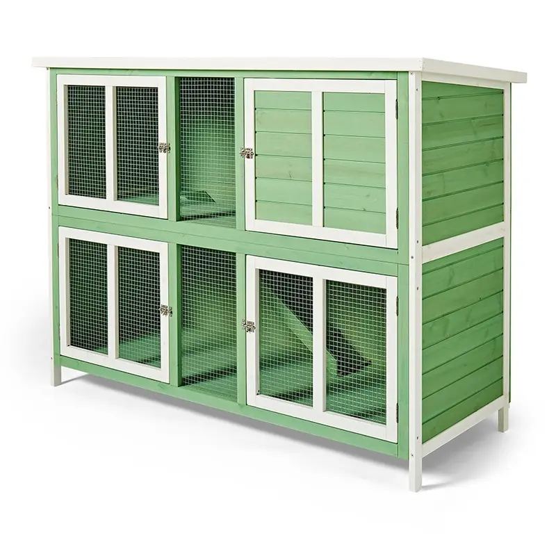 Pets At Home Bluebell Guinea Pig And Rabbit Hideaway Hutch Green & White 5Ft