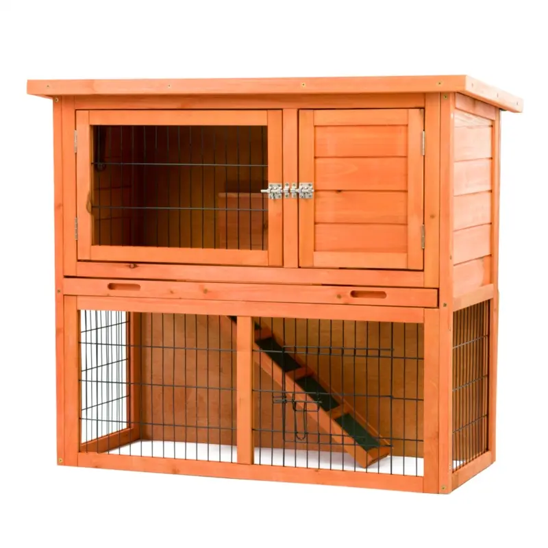 New Kct Wooden Monza Rabbit Hutch With Run, Wood, 3 Ft Pph103 3Ft