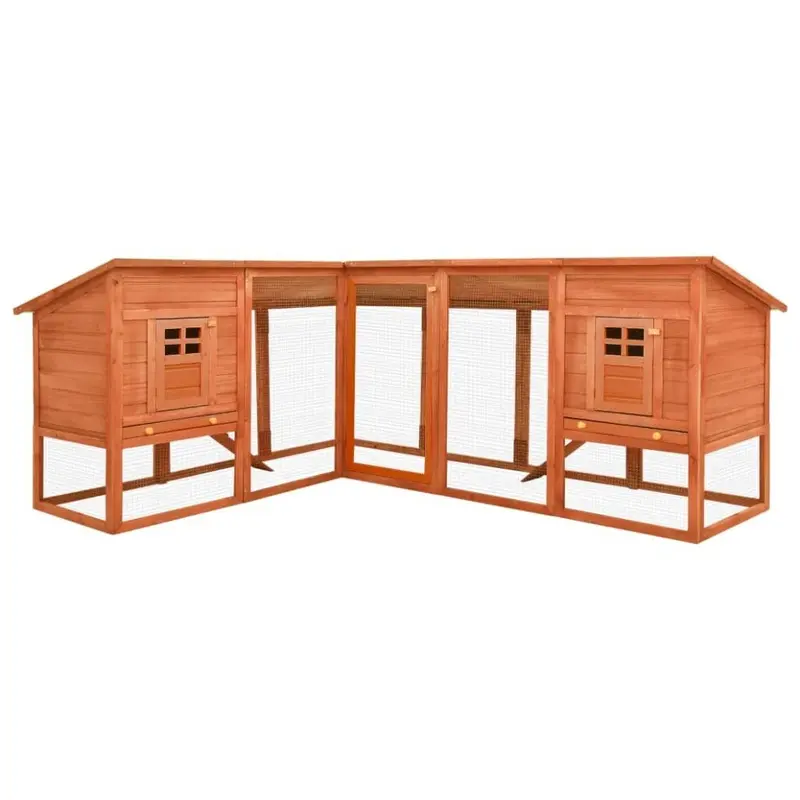 Vidaxl Brown Solid Fir Wood Outdoor Rabbit Hutch With Run Garden Play Pen Cage Small