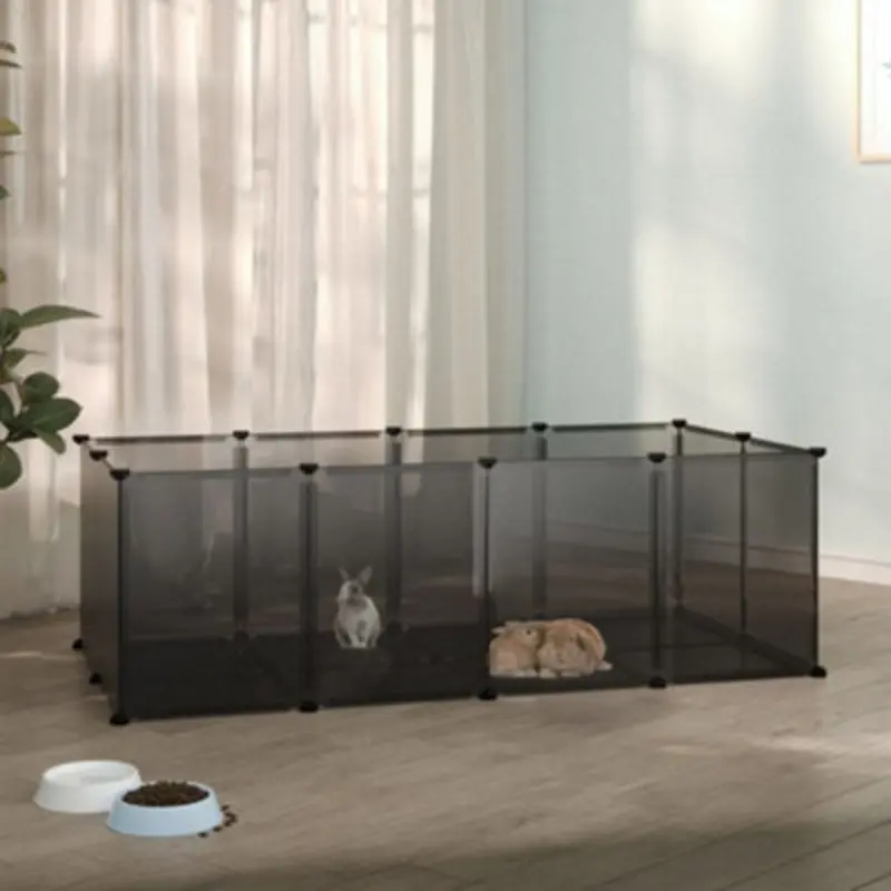 Walplus Black Animal Cage 144X74x46.5 Cm Pp And Steel Small