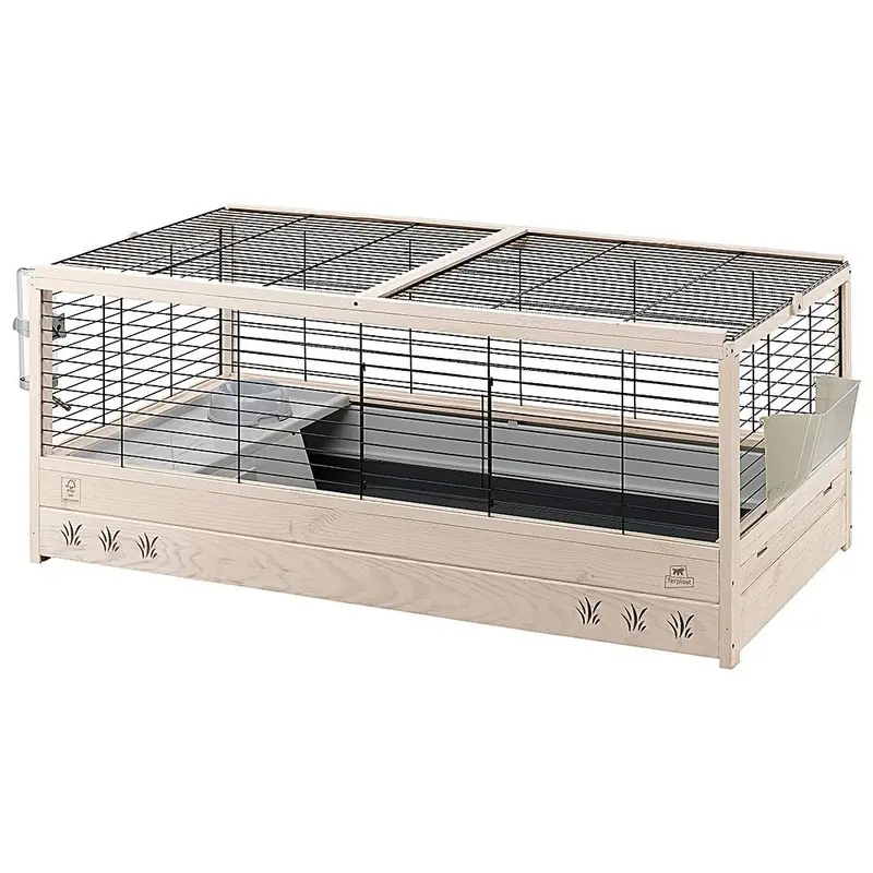 Ferplast Arena 120 Rabbit Wooden Cage, 125 x 64.5 x 51 cm, Black