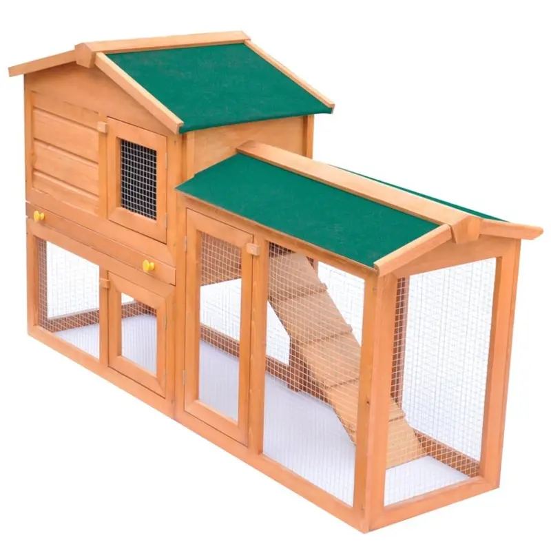 New Vidaxl Outdoor Rabbit Hutch Animal House Pet Cage Wood Habitat 170162 Small
