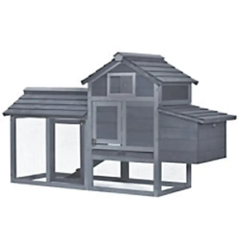 Pawhut Chicken Coop Grey 540 Mm X 1505 Mm X 870 Mm