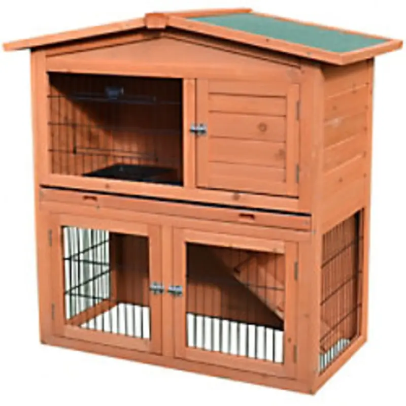 Pawhut Rabbit Cage Brown 550 Mm X 1005 Mm X 1010 Mm