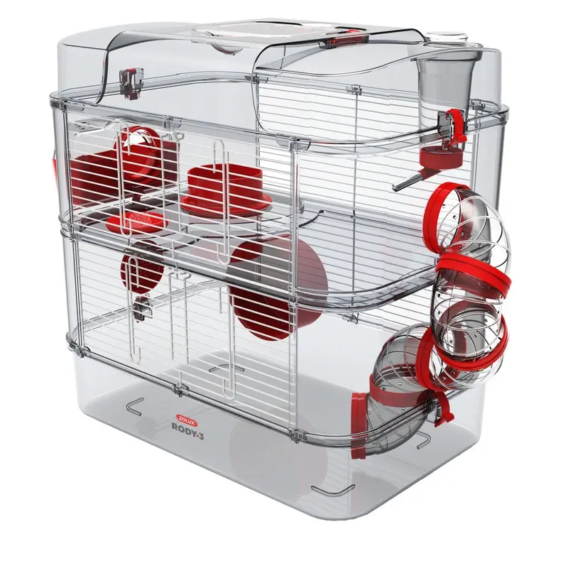 Zolux Rouge 2-Storey Cage For Rodents Rody3 Duo Small