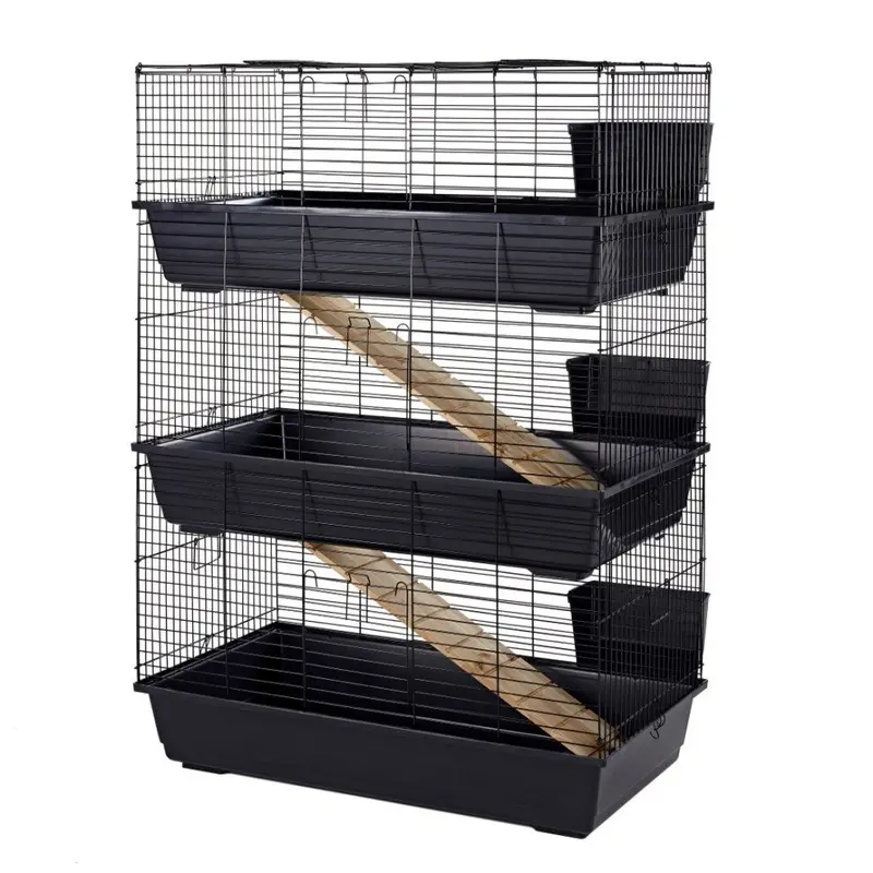 Little-Friends Blue/Black Indoor Rabbit Cage 100Cm 3 Tiers - Pet Guinea Pig Small