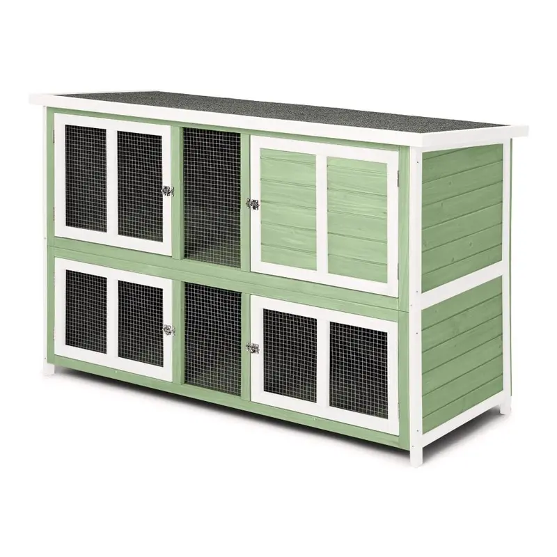 Pets At Home 2 Storey Wooden Guinea Pig Hutch 5Ft Sage