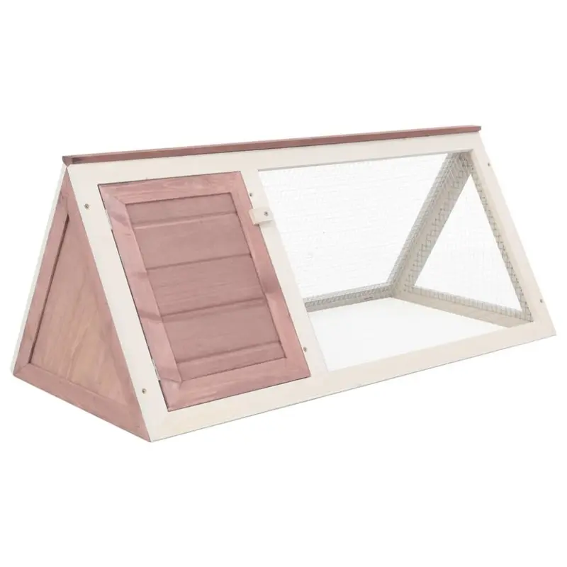 Vidaxl Brown Animal Rabbit Cage Wood Bunny Run Hutch Pet Habitat Shelter House Small