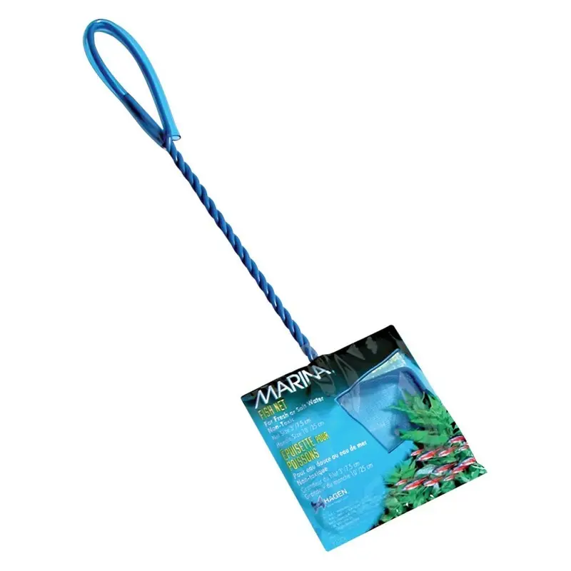 Marina Fine Soft Mesh Fish Net with Plastic Coated Handle, 12.5 cm/ 5-inch, Blue
