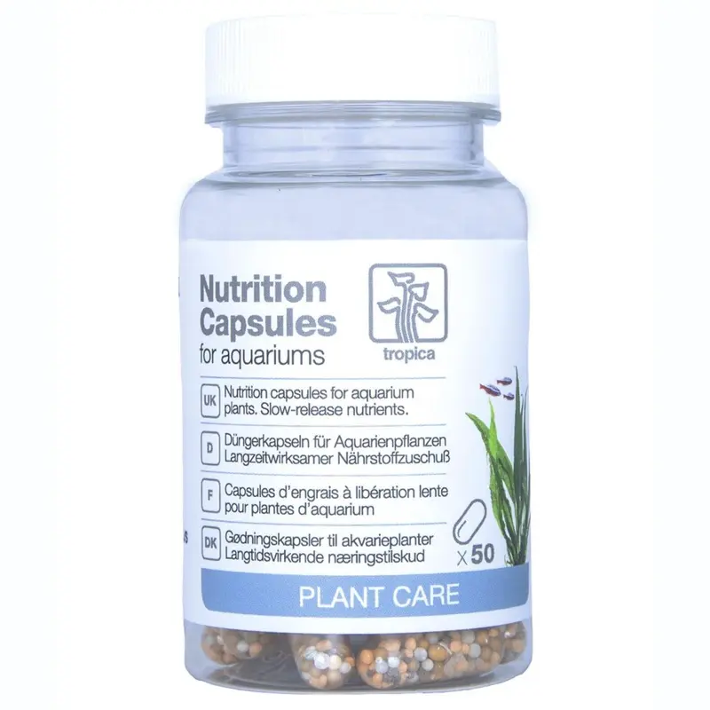 Tropica Nutrition Capsules, Slow Release Nutrients Over 1-2 Months - Pack Of 50