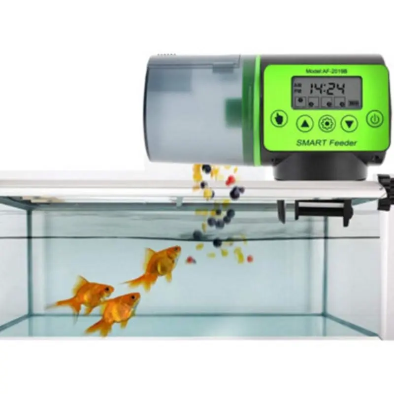 B&Q 200Ml Automatic Fish Food Aquarium Feeder Smart Vacation Pet Timer Lcd Display