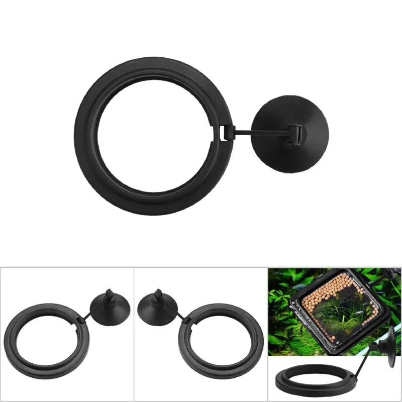 1Pc Fish Feeding Ring Feeder Aquarium Fish Tank Floating Food Circle(Round) Size 1