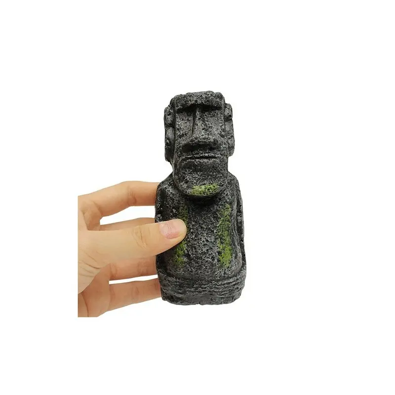 2PCS Resin Easter Island Statues Set Fish Tank Ornament Aquarium Decoration S SIZE