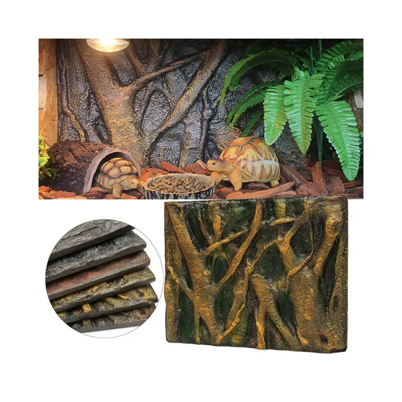 3D Foam Rock Reptile Aquarium Fish Tank Background Backdrop Board Decorations