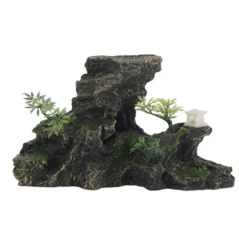 (As show, One size) Simulation Resin Rockery Shape Fish Tank Aquarium Ornaments Decor