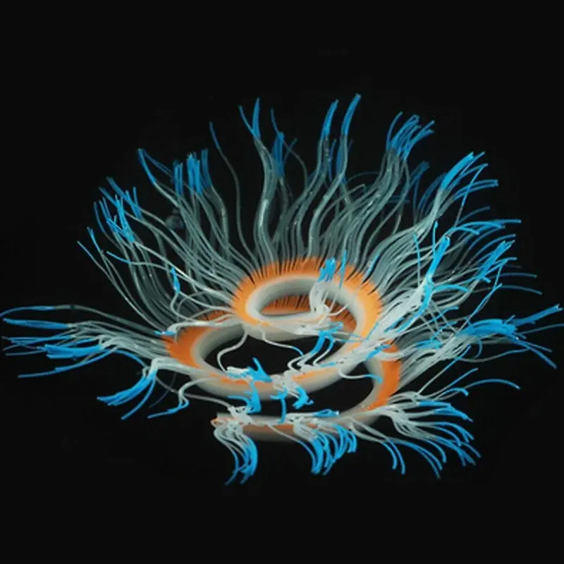Hkhbjs Blue Glowing Effect Sea Anemone Aquarium Decorations Plants,