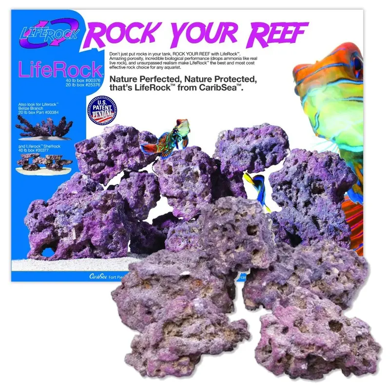 Caribsea Purple Life Rock Box Real Reef Aquarium Marine Live Rock Fish Tank
